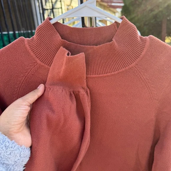 Rust Orange Turtleneck Sweater Dress - Picture 3 of 4